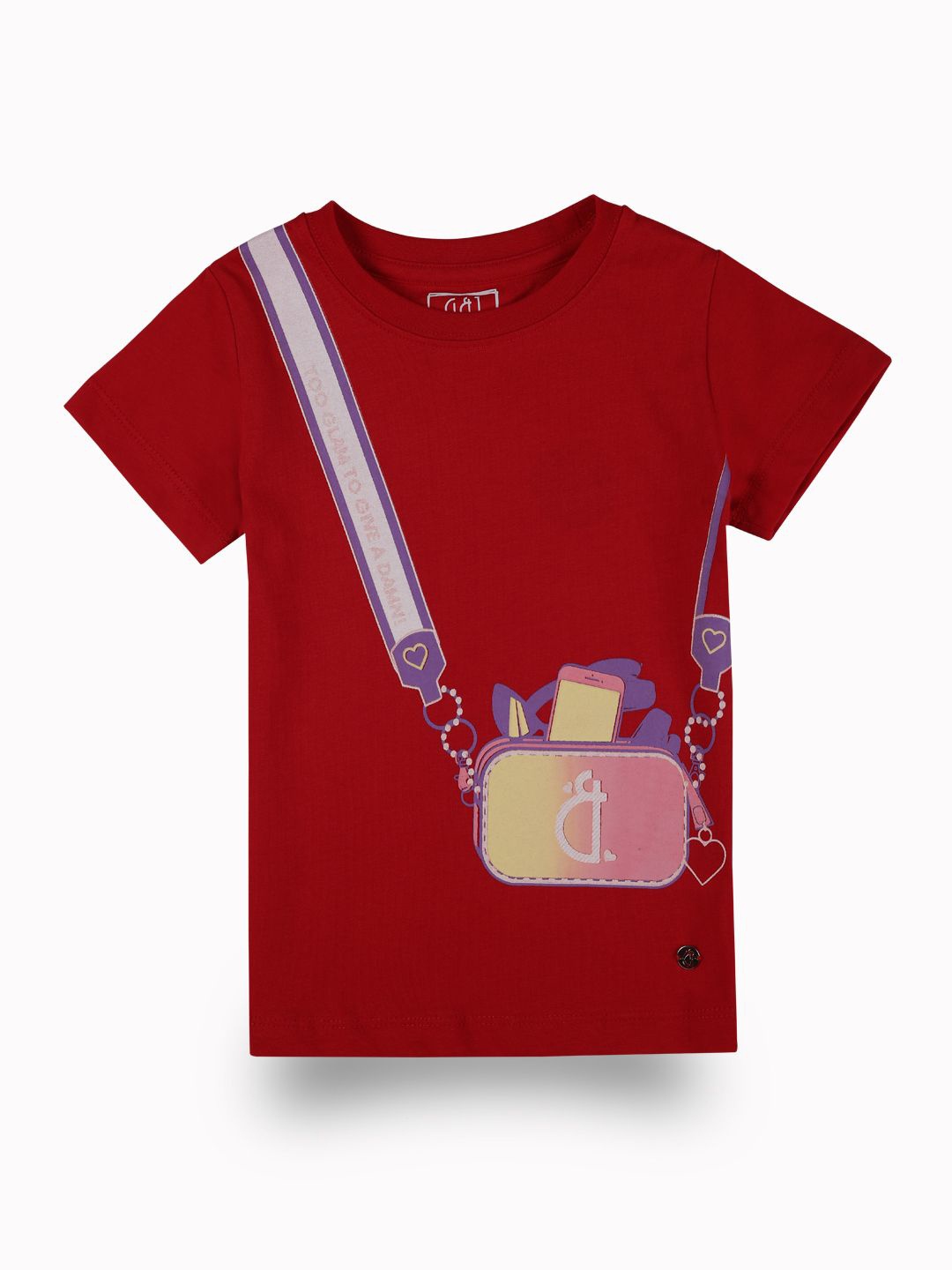 

Gini and Jony Girls Printed Cotton Top, Red