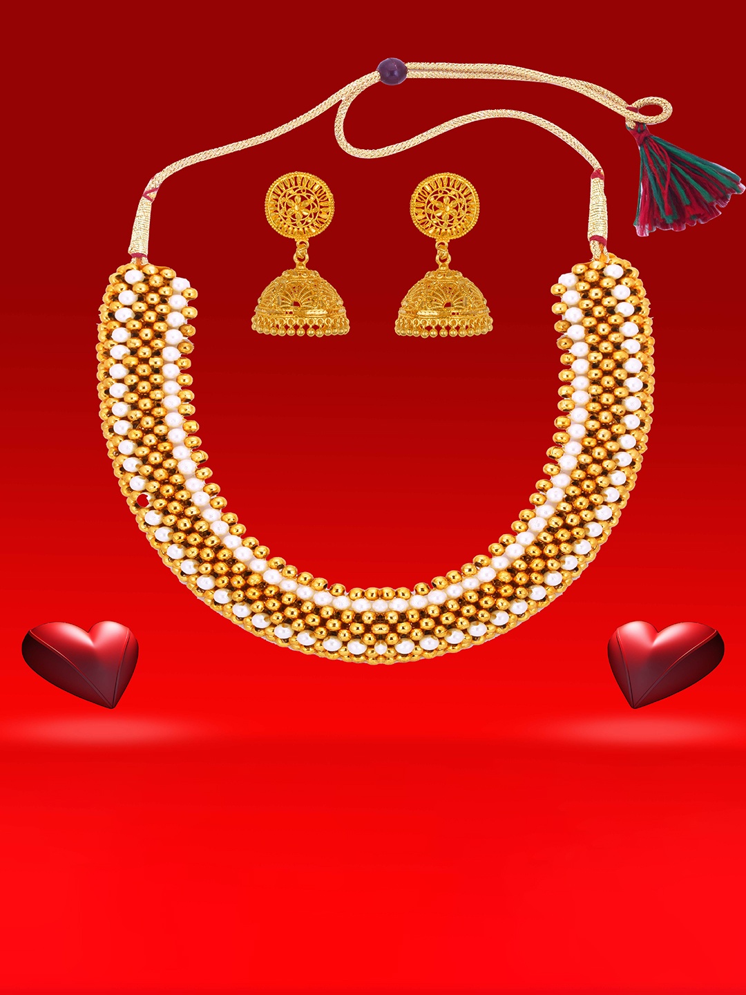 

Heer Collection Gold-Plated Beaded Jewellery Set