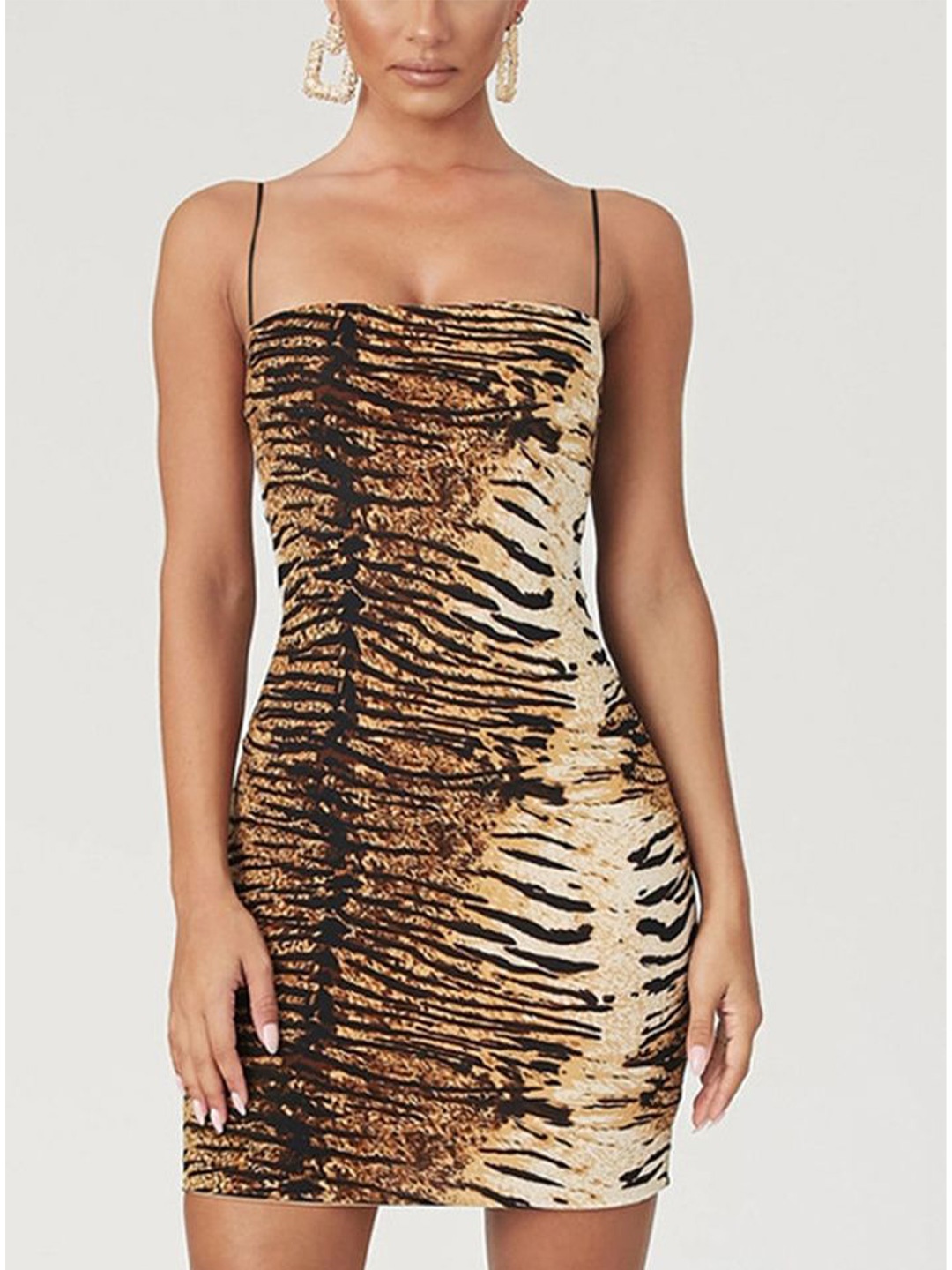 

LULU & SKY Women Animal Printed Bodycon Dress, Beige