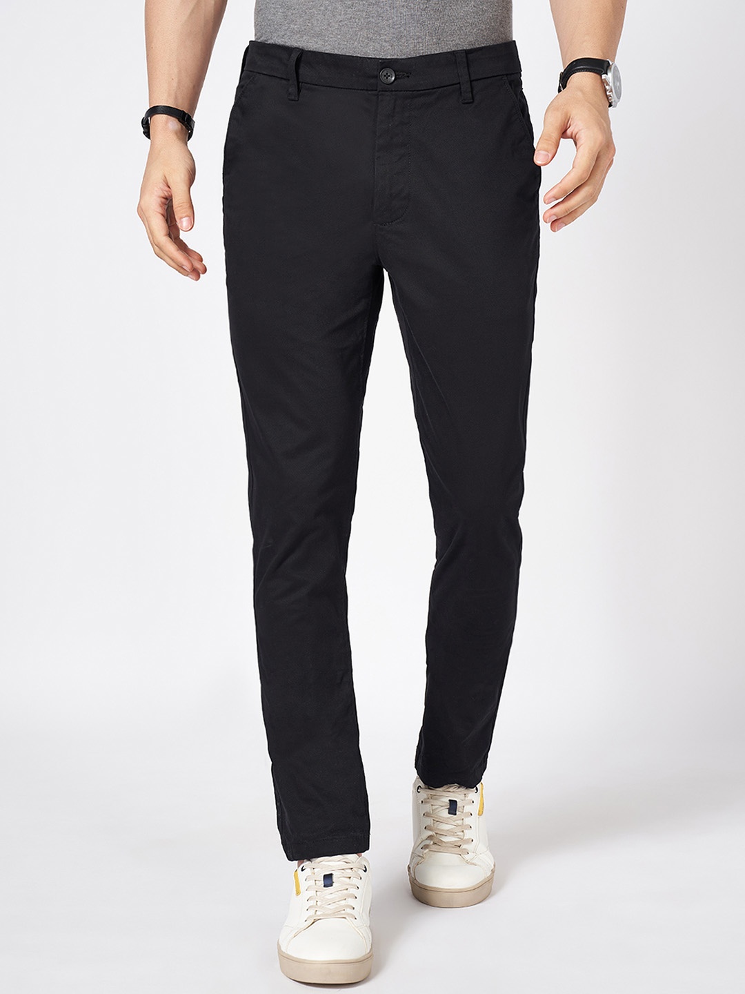 

BYFORD by Pantaloons Men Slim Fit Trousers, Charcoal
