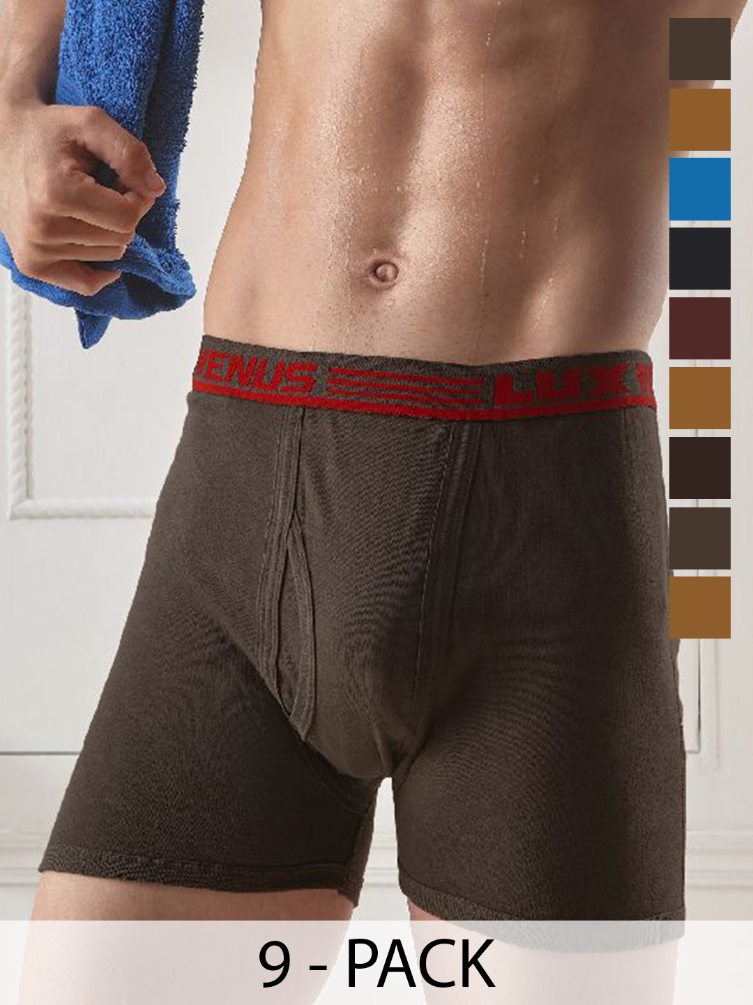

LUX VENUS Pack of 9 Assorted Men Cotton Trunk NW1_VENUS_FCD_DRW_AST_75_9PC