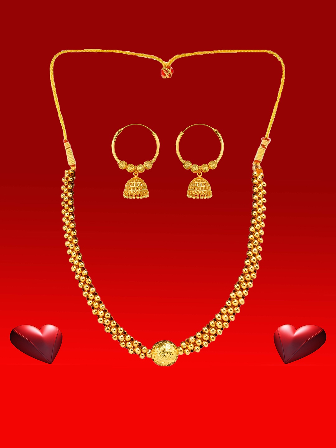 

Heer Collection Gold-Plated Necklace and Earrings
