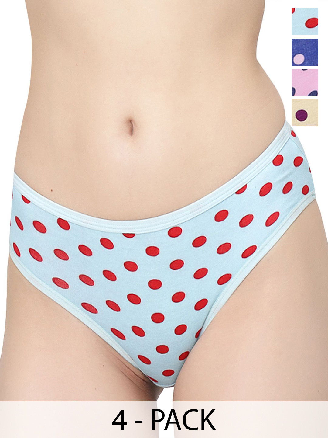 

Docare Pack Of 4 Printed Hipster Briefs, Pink