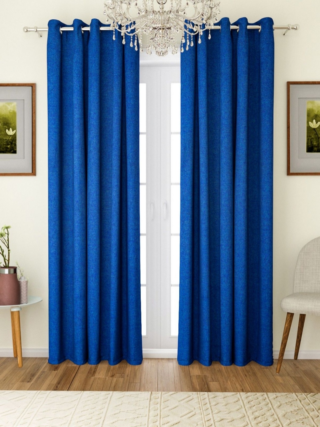 

Myntra Elegant Homes Blue 2 Pieces Room Darkening Door Curtains