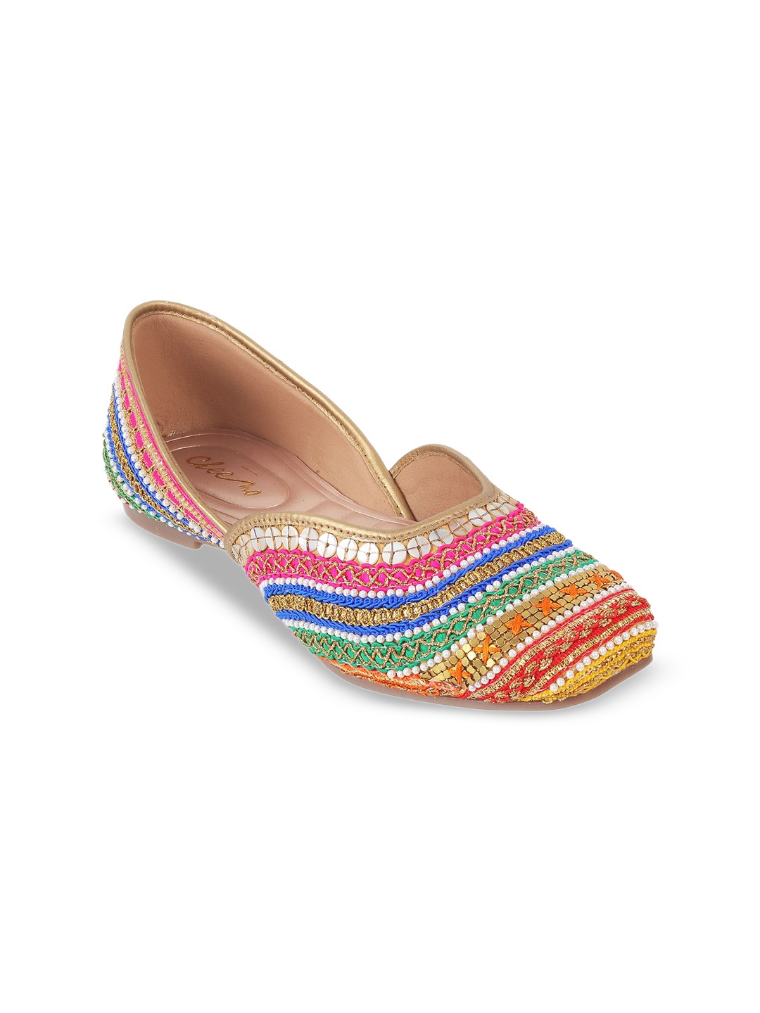 

Cheemo Women Embellished Ethnic Mojaris Flats, Black