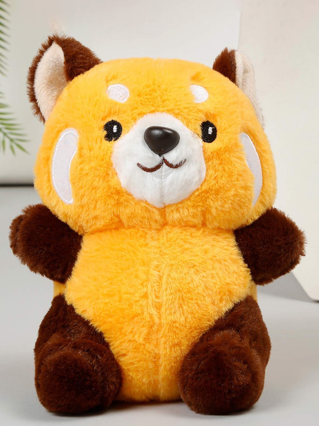 

LITTLE GINNIE Kids Yellow & Brown Cotton Panda Soft Toy