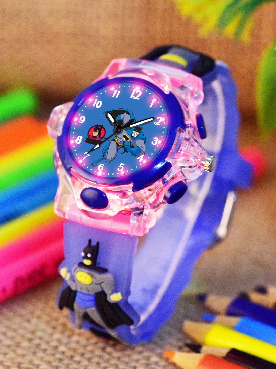 

Shocknshop Boys Printed Dial & Straps Analogue Watch 337 Batmen Blue