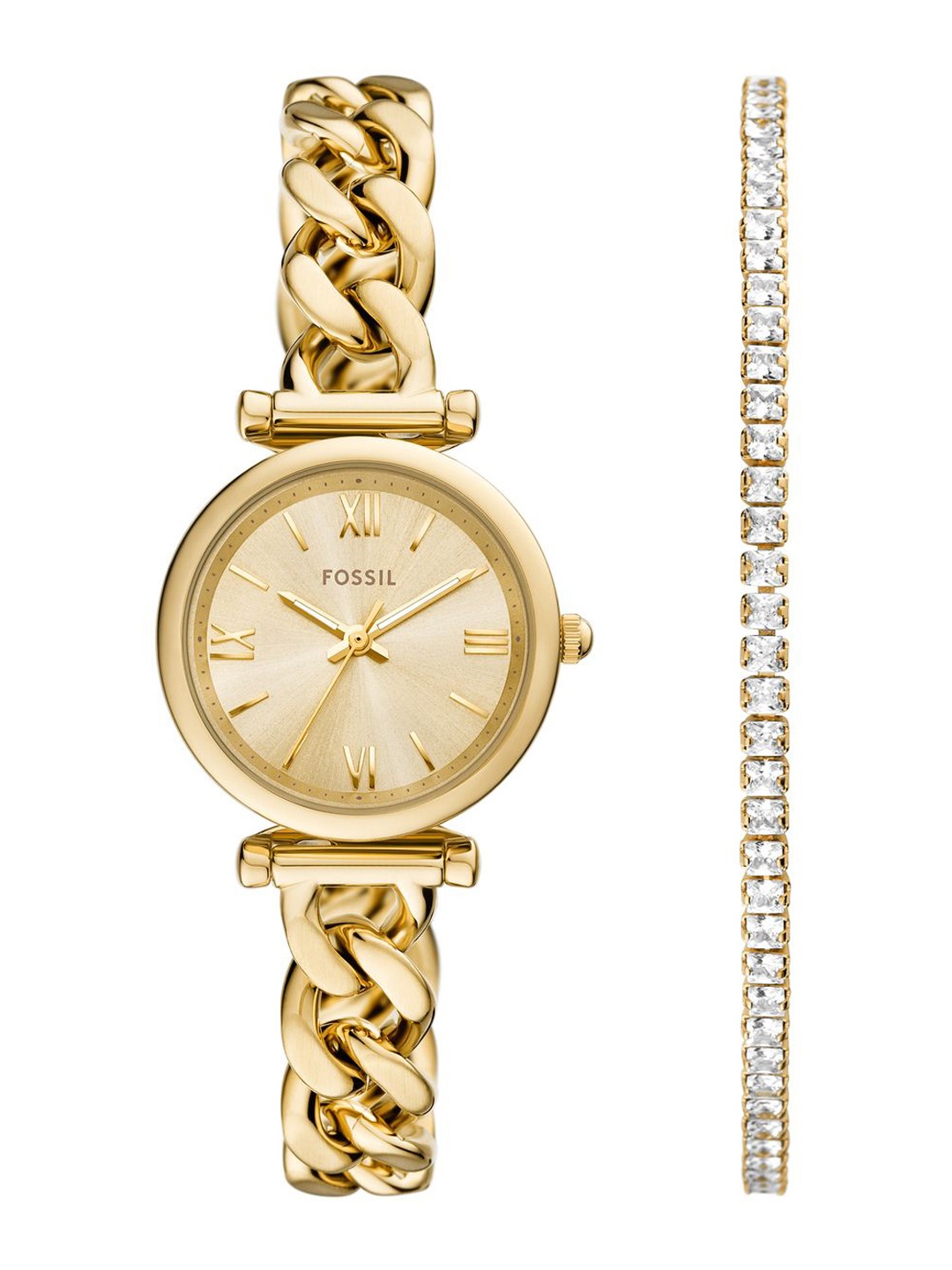 

Fossil Women Patterned Dial & Stainless Steel Straps Analogue Watch AK_ES5387SET, Gold