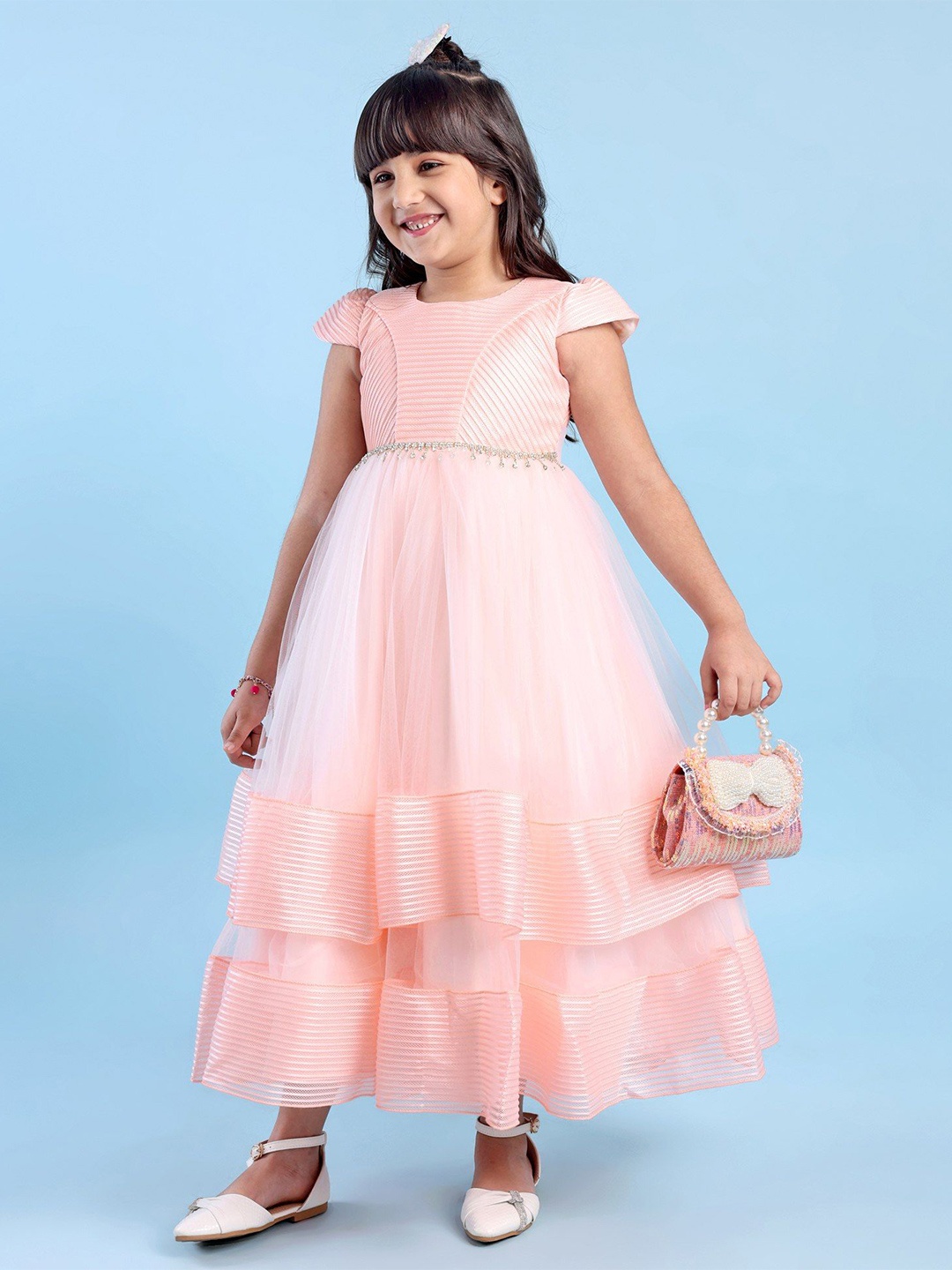 

Mark & Mia Girls Cap Sleeve Fit and Flare Dress, Pink