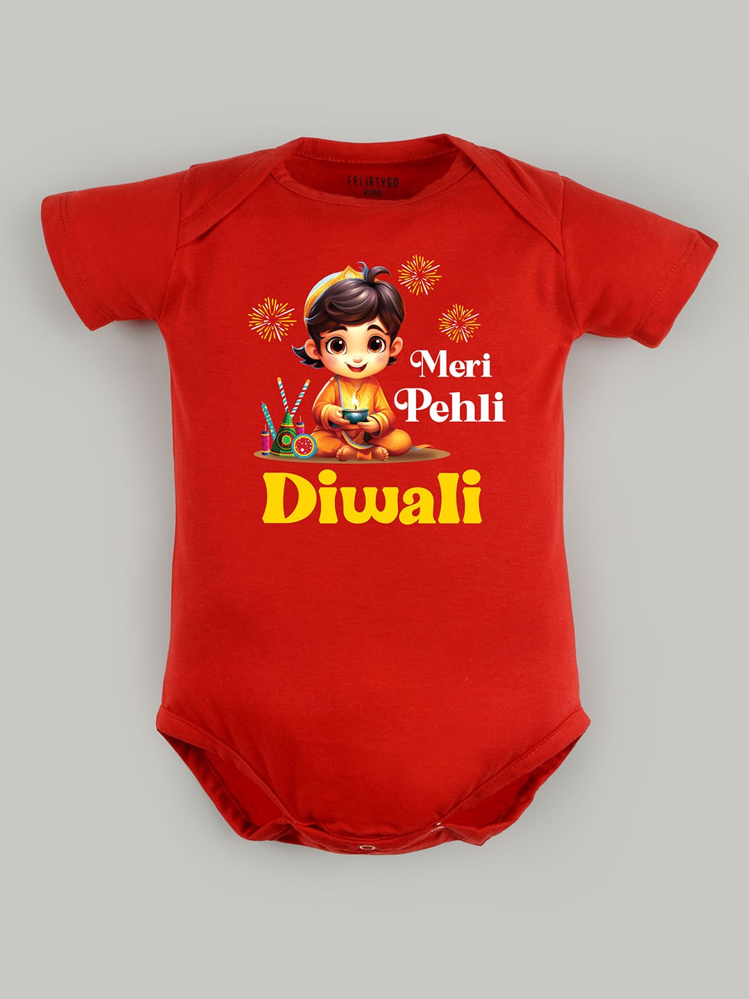 

FFLIRTYGO Kind Infants Printed Pure Cotton Bodysuit, Red