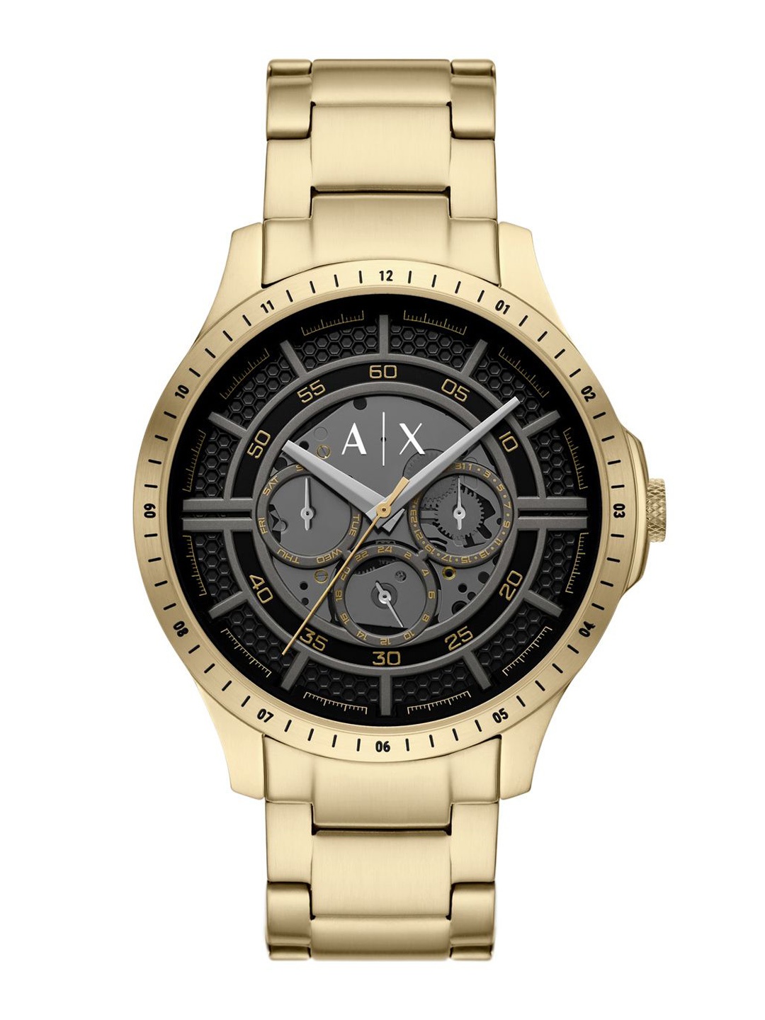 

Armani Exchange Men Skeleton Dial & Stainless Steel Straps Analogue Watch AK_AX2461, Gold