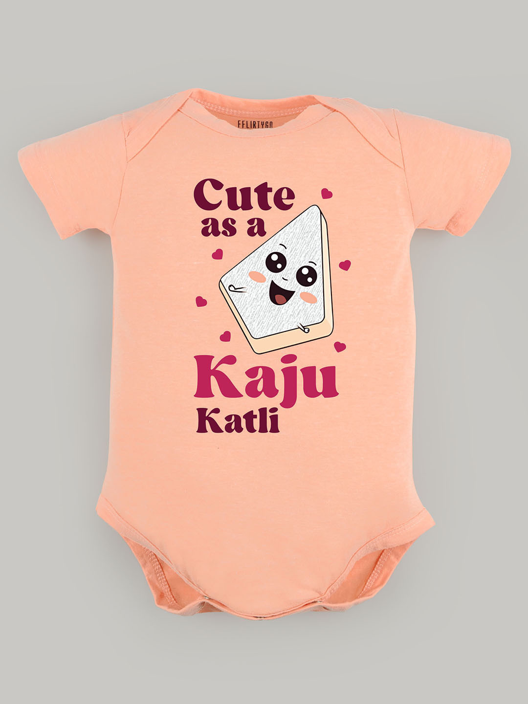 

FFLIRTYGO Kids Printed Cotton Bodysuit, Peach