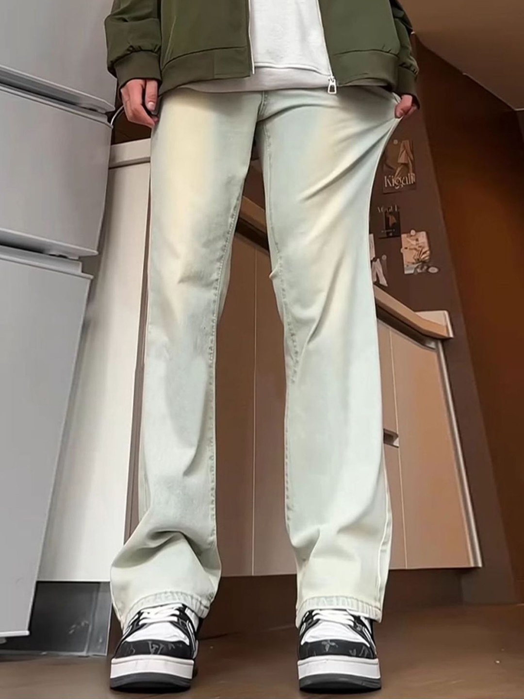 

StyleCast x Revolte Men Light Fade Cotton Jeans, Yellow