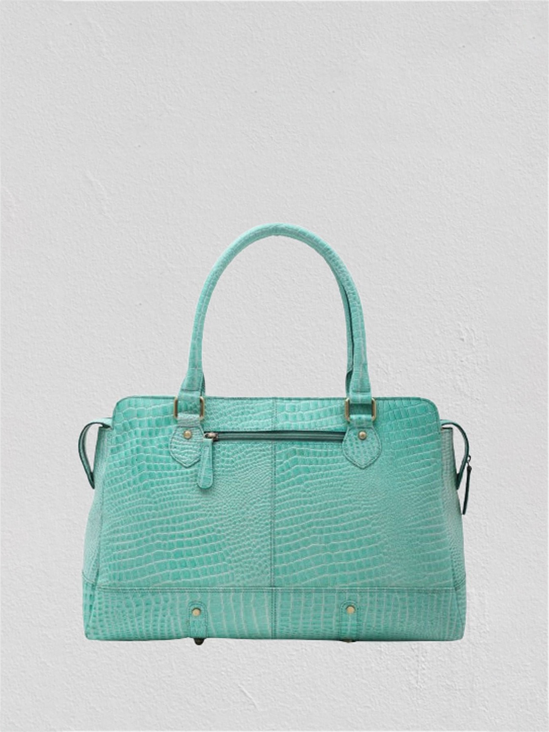 

ANNODYNE Women Textured Leather Laptop Bag, Green