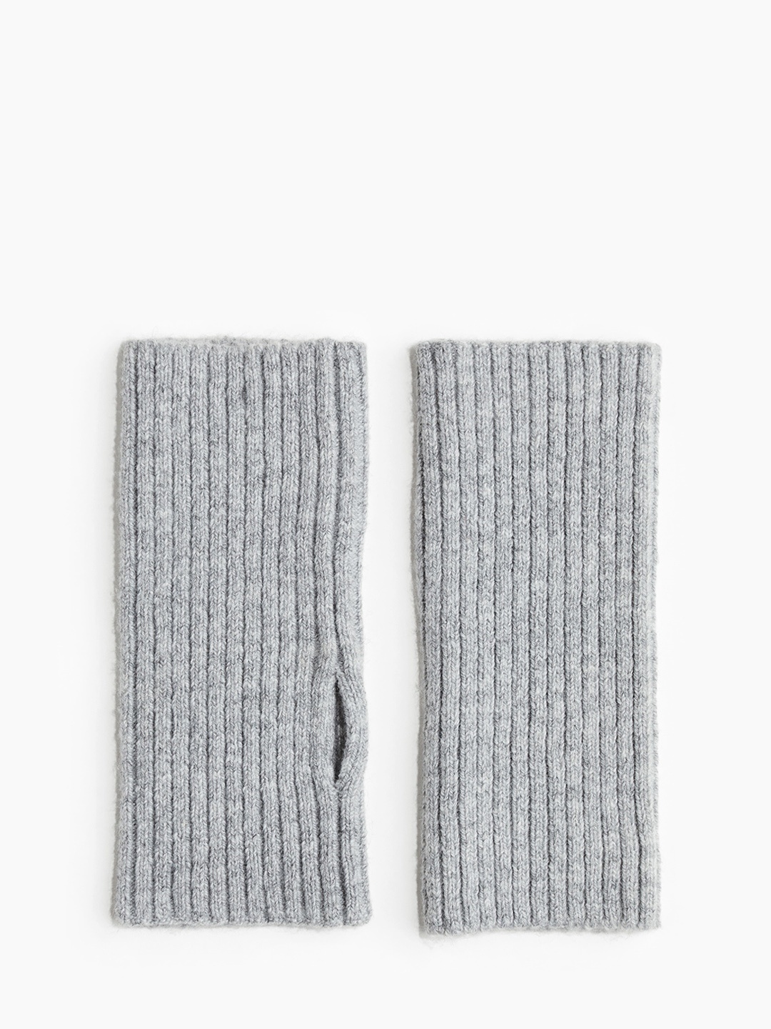 

H&M Women Rib-Knit Wrist Warmers, Grey
