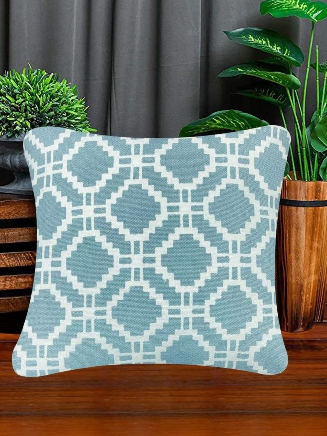 

SAJAVAT Navy Blue Geometric Square Cushion Covers
