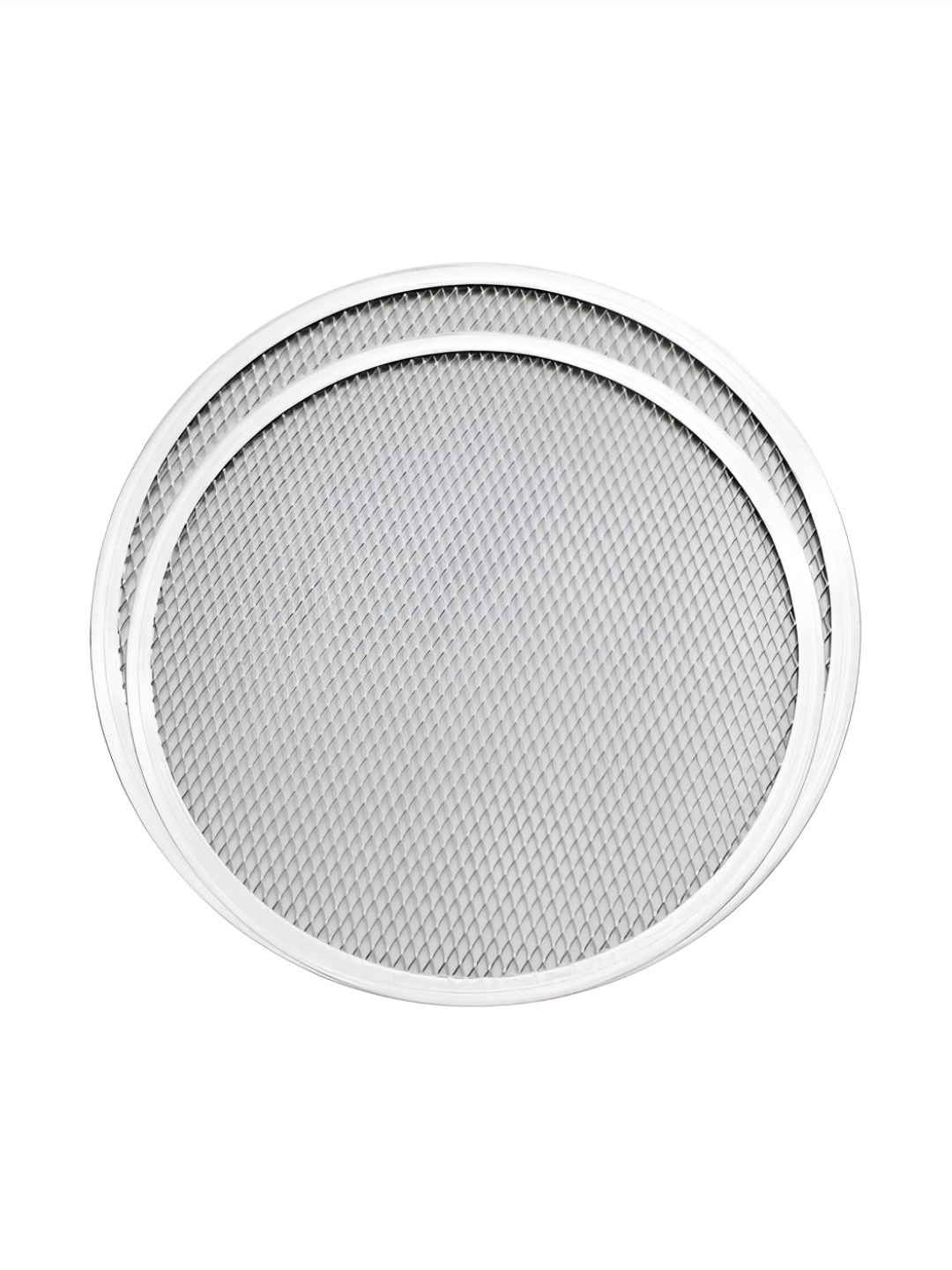 

HAZEL 2 Pieces Pizza Mesh Screen Aluminum Trays, Silver