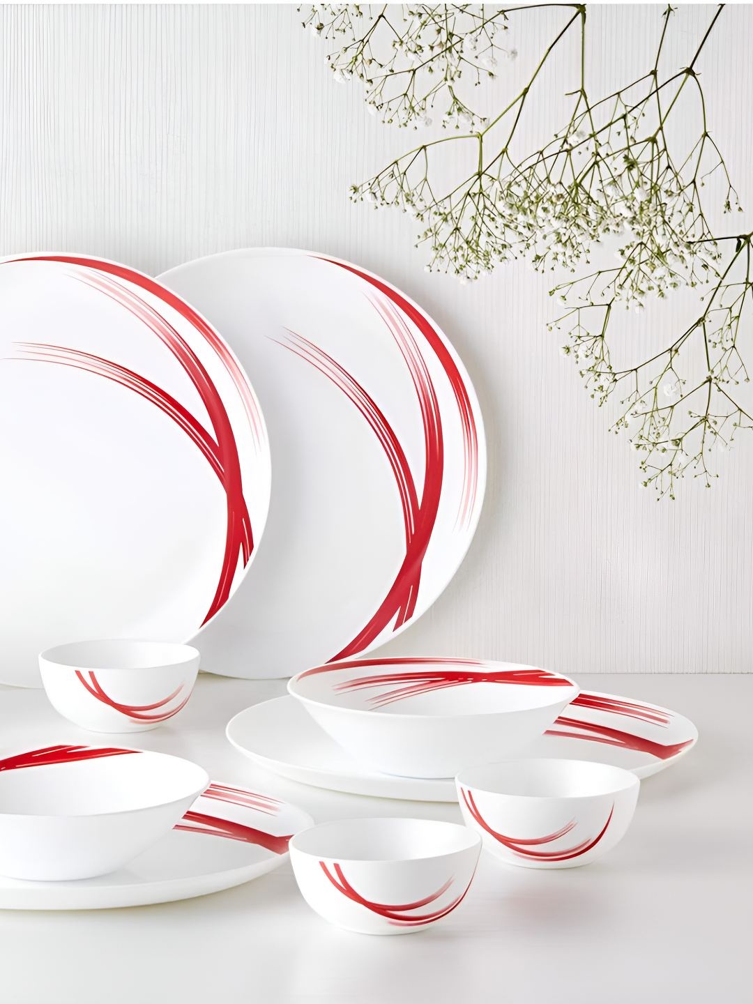 

Larah by BOROSIL White 2024 10 Pieces Opalware Dishwasher Safe Dinner Set of