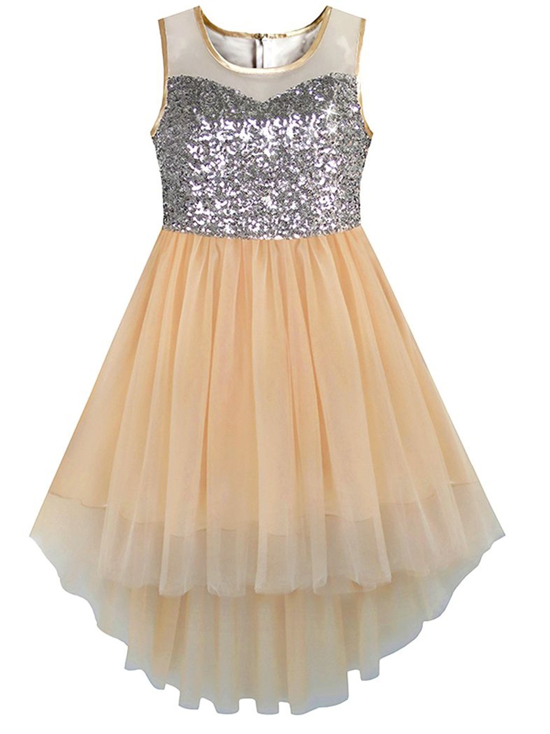 

Wish little Girls Net A-Line Dress, Peach