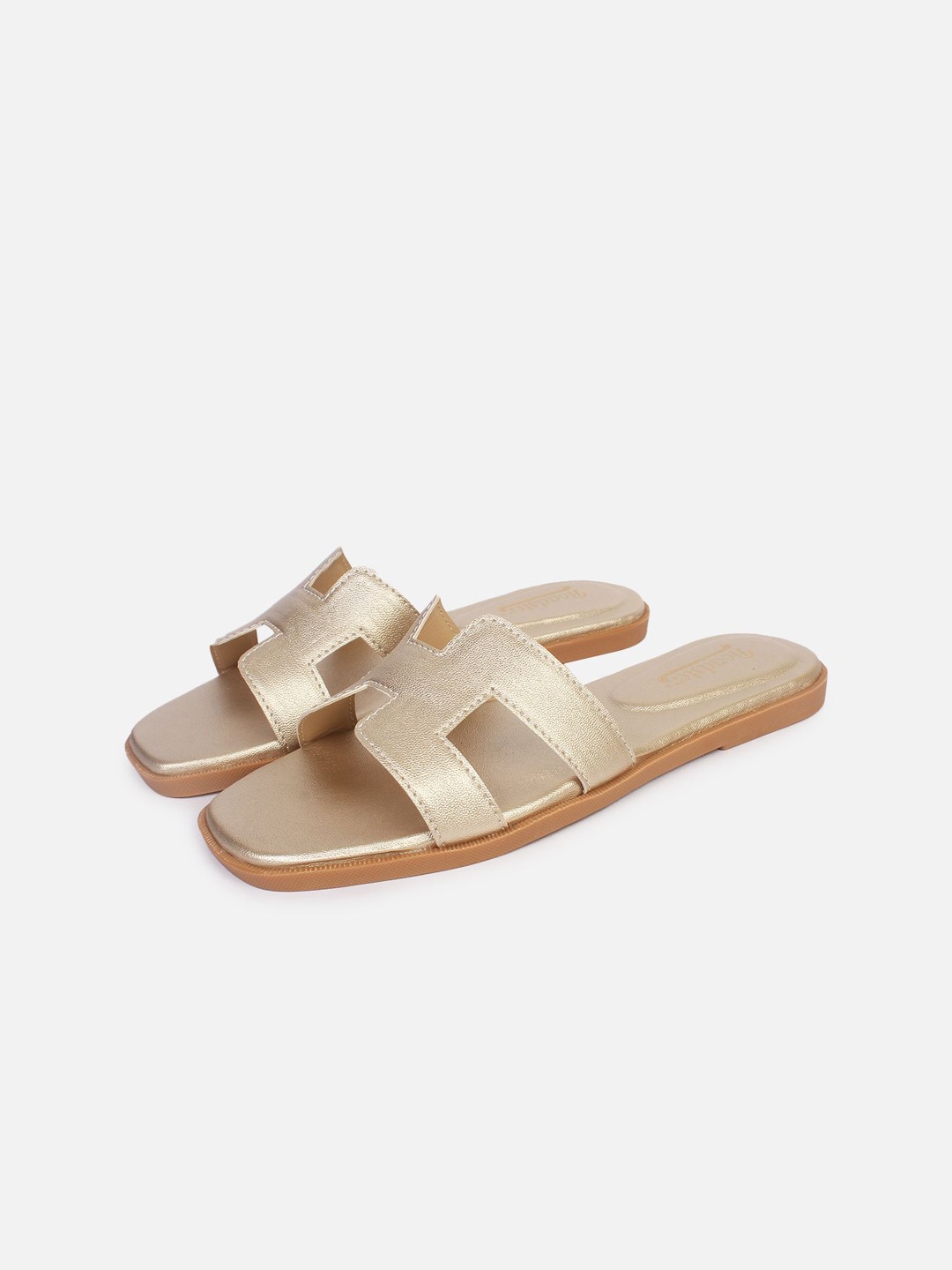 

The Roadster Lifestyle Co Women Open Toe Flats, Gold