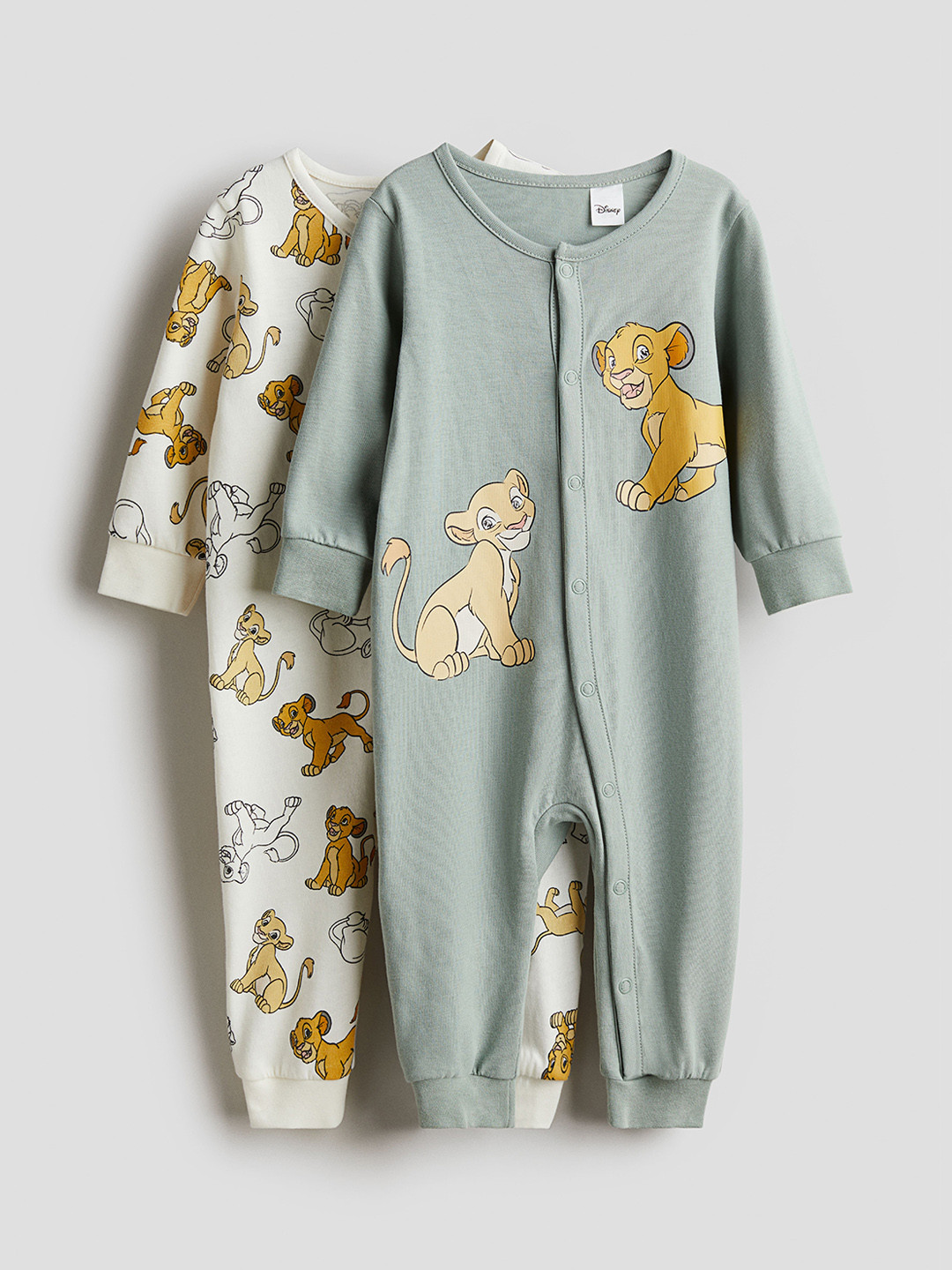 

H&M BoysPack Of 2 Printed Cotton Rompers, Green