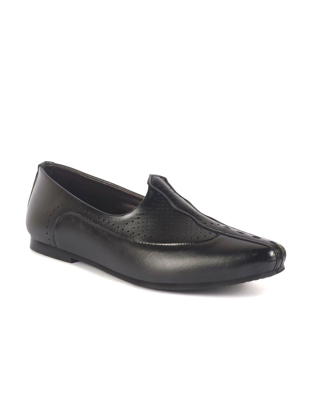 

FAUSTO Men Perforations PU Mojaris, Black