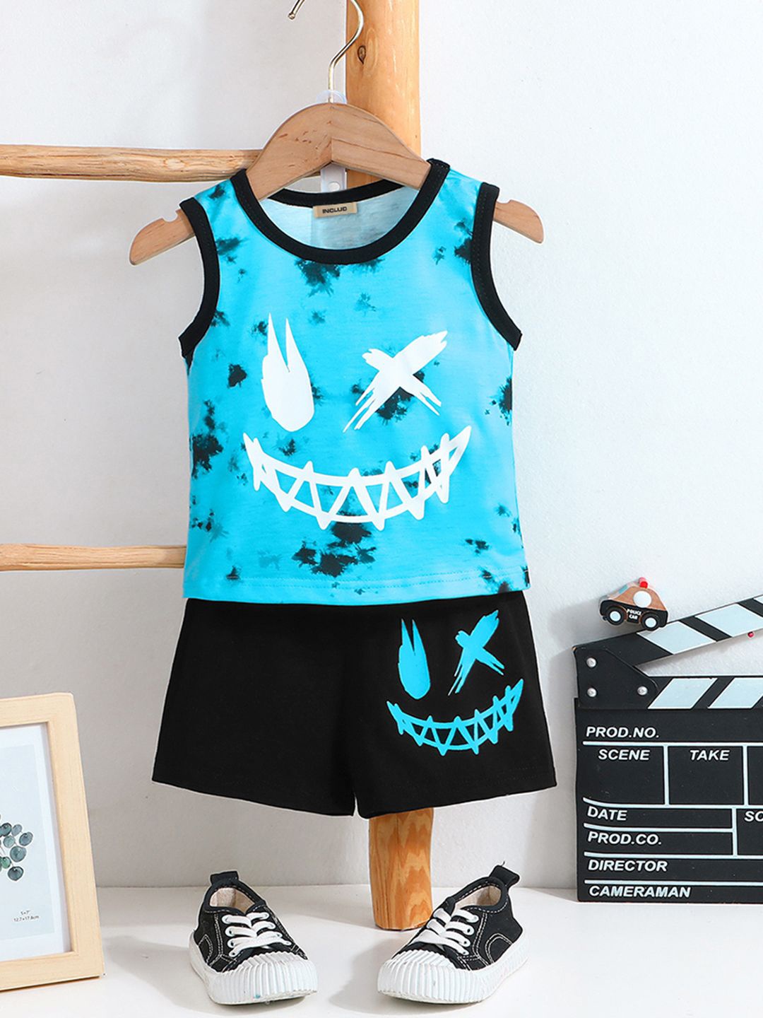 

INCLUD Boys Printed T-shirt with Shorts, Blue