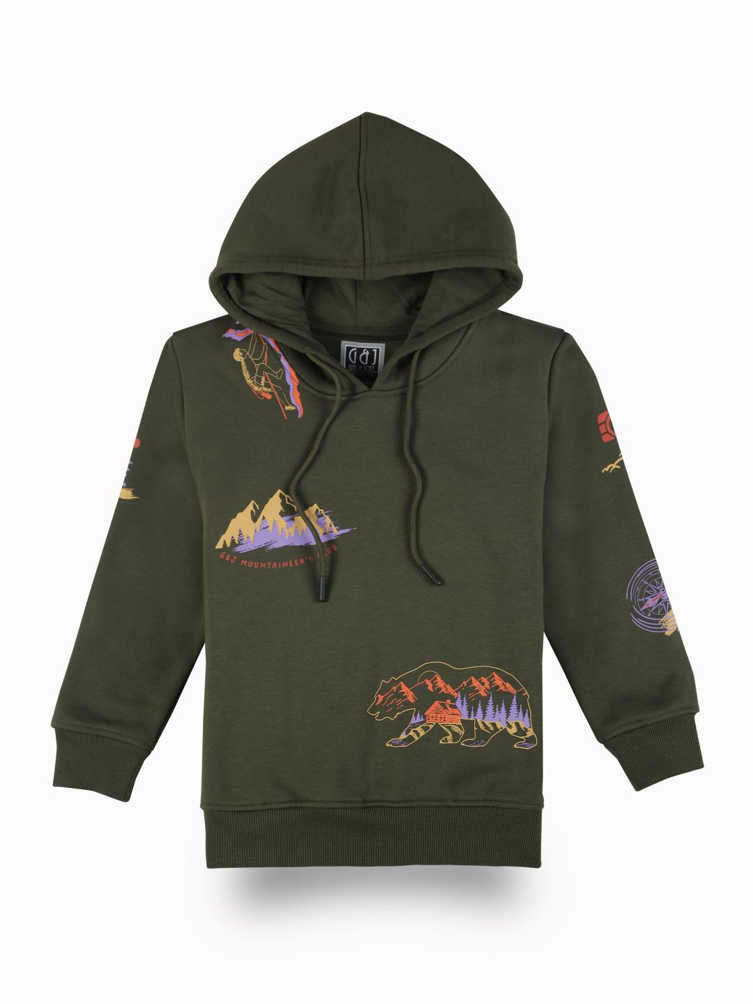 

Gini and Jony Boys Printed Hooded Sweatshirt, Olive
