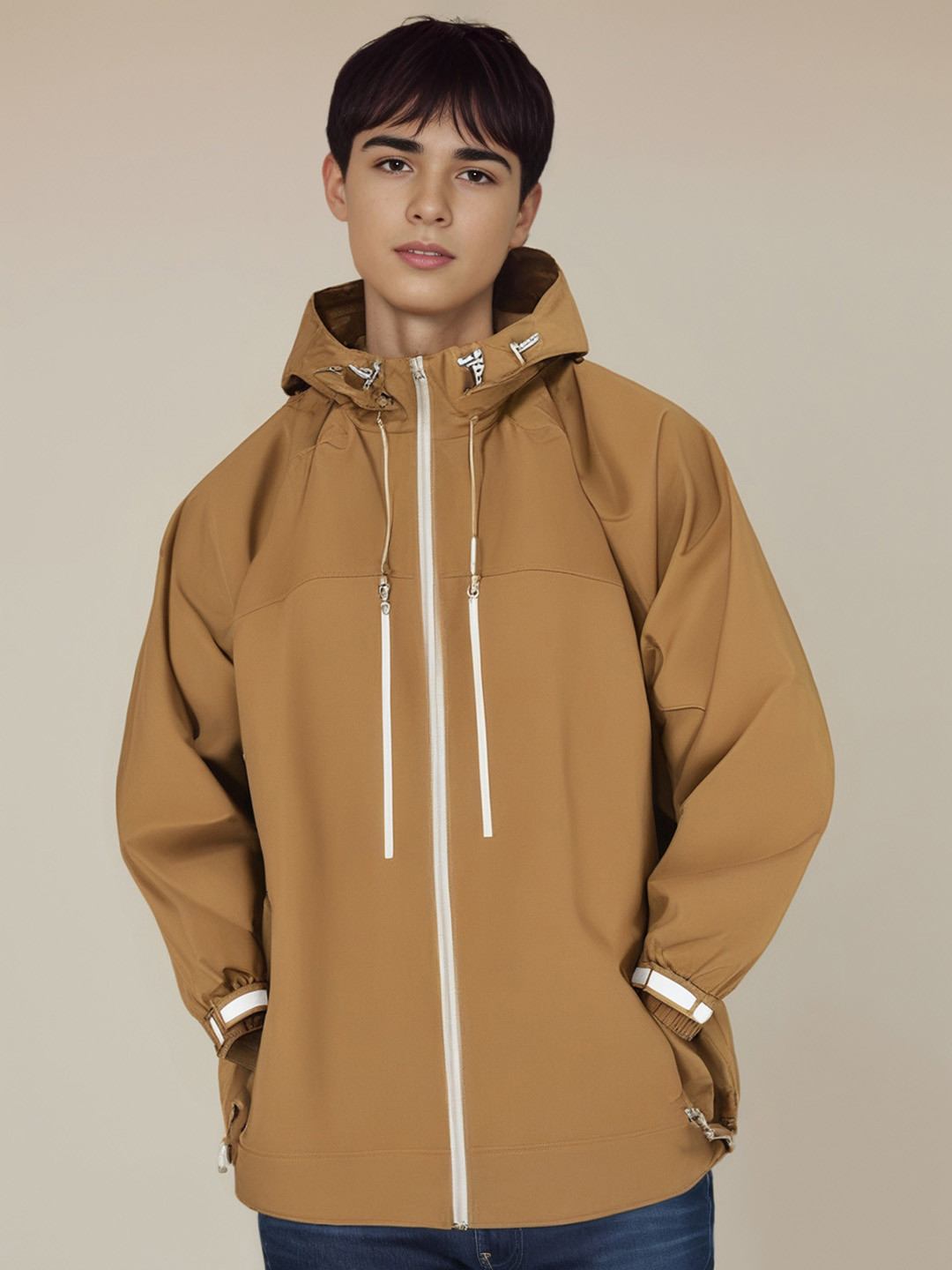 

StyleCast x Revolte Men Hooded Solid Casual Bomber Jacket, Mustard