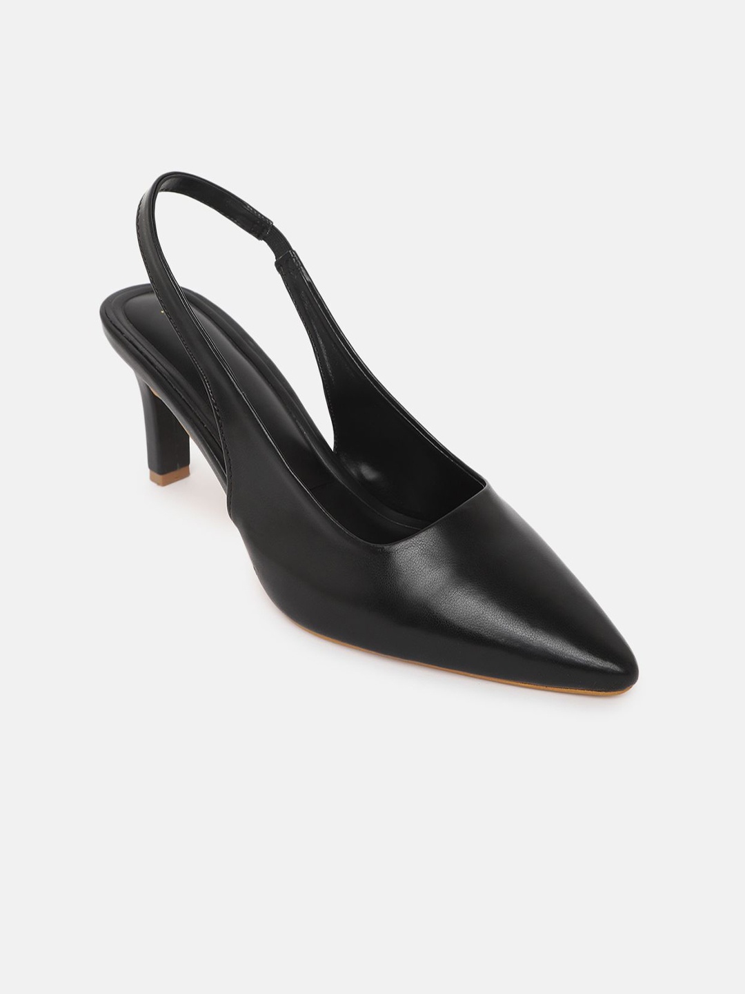 

Marc Loire Women PU Pointed Toe Kitten Pumps, Black