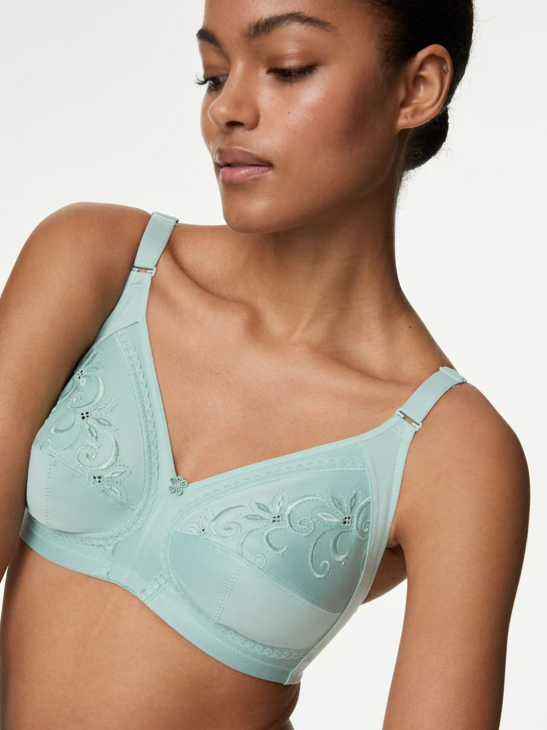 

Marks & Spencer Floral Full Coverage Everyday Bra, Green
