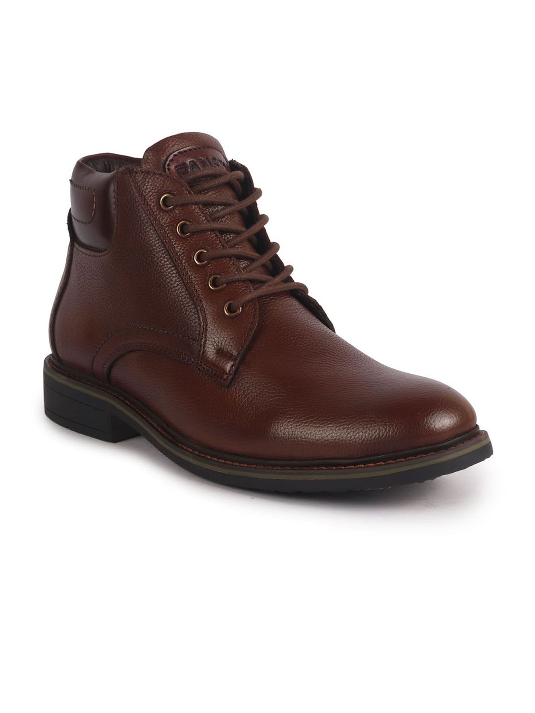 

FAUSTO Men Block Heeled Hiking Boots, Tan