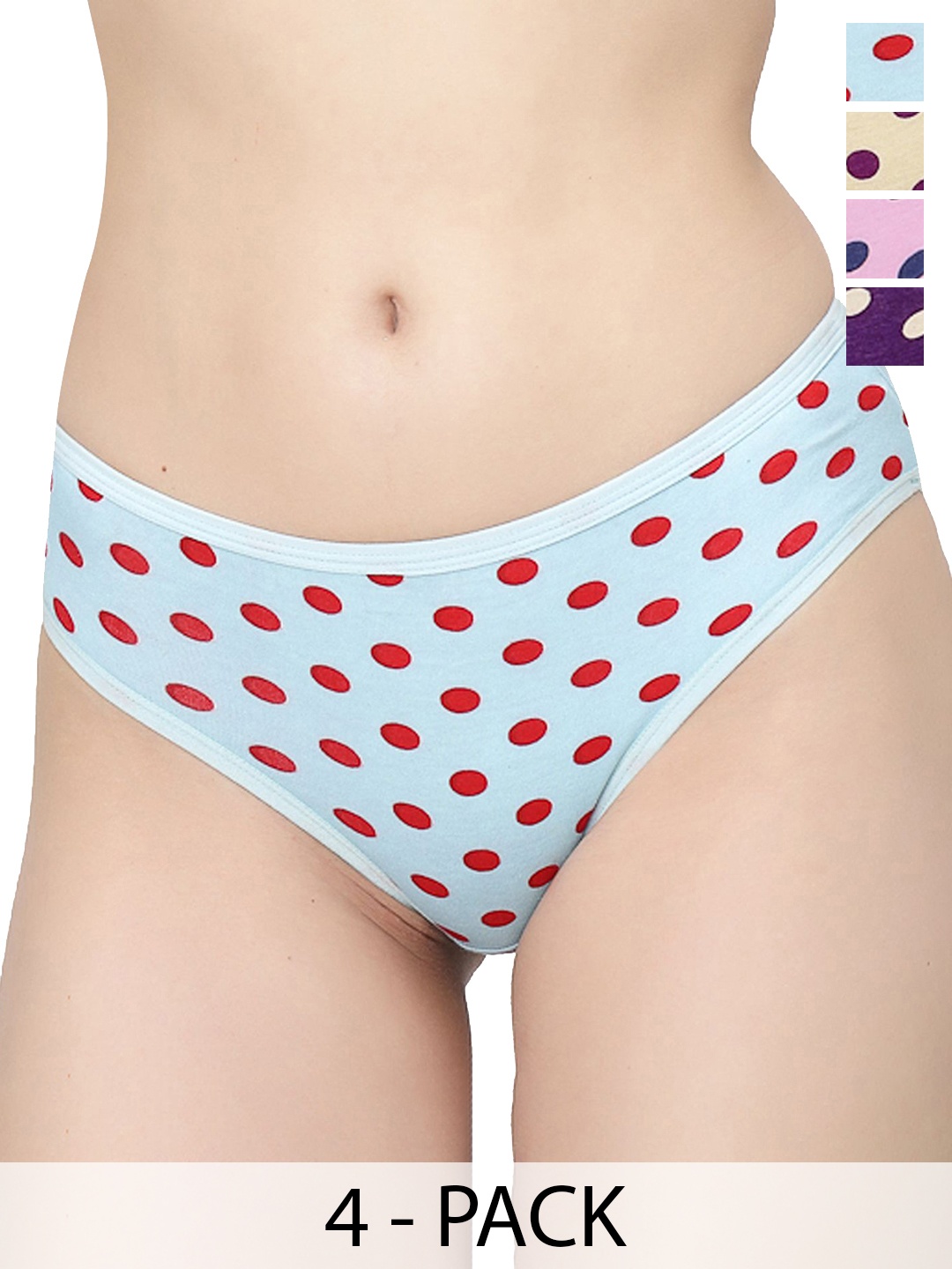 

Docare Women Pack of 4 Printed Bikini Briefs, Yellow