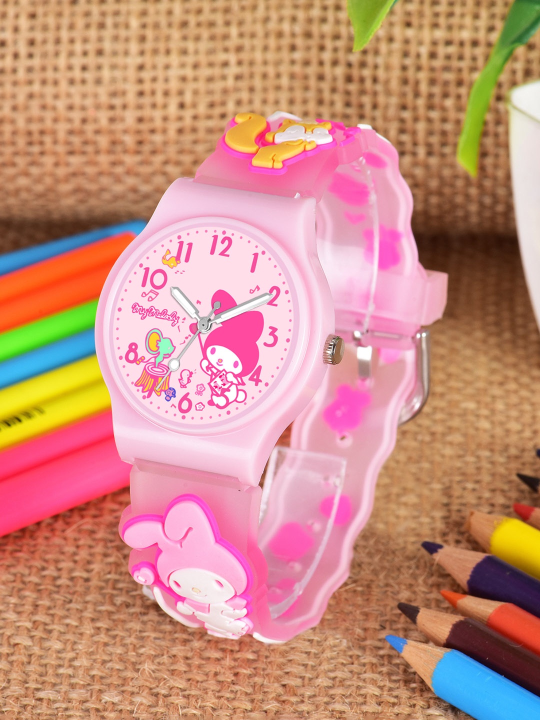 

Shocknshop Girls Printed Dial & Straps Analogue Watch 338 Melody Pink