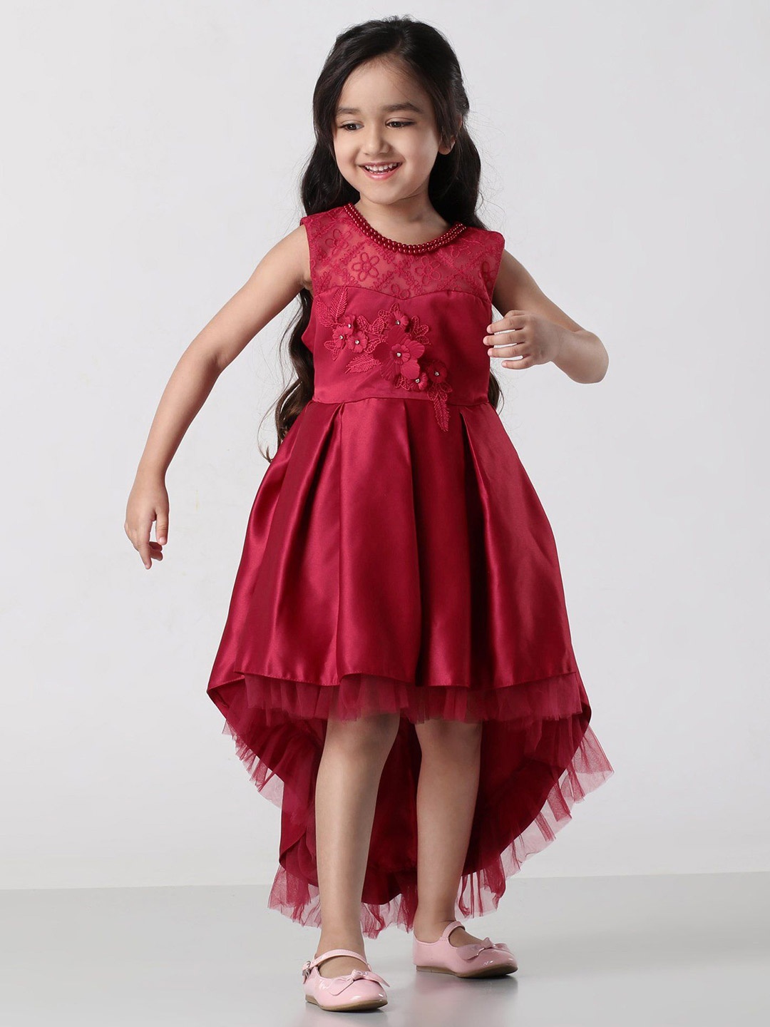 

Mark & Mia Girls Floral Applique Dress, Red