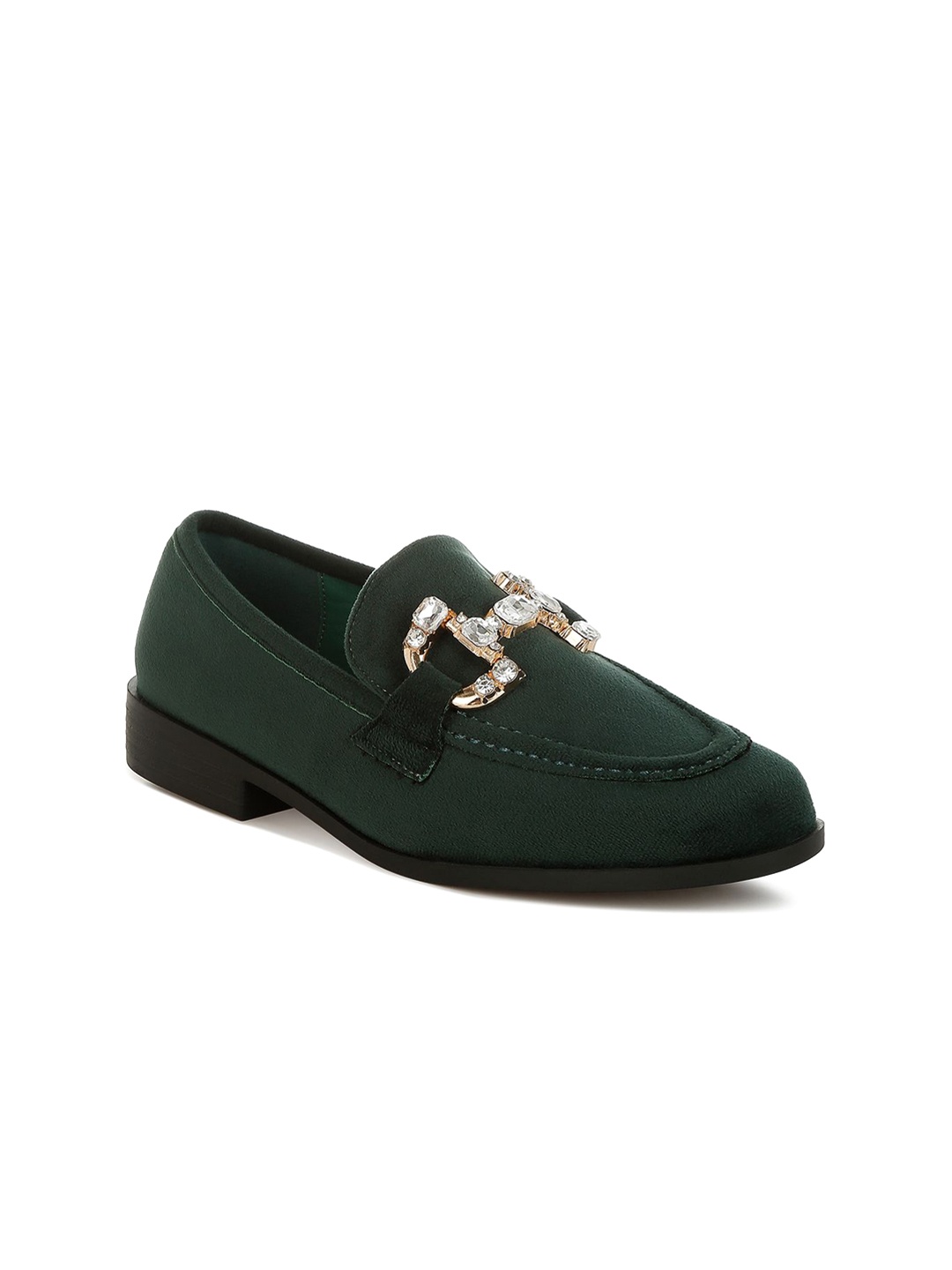 

RAG & CO Women PU Loafers, Green