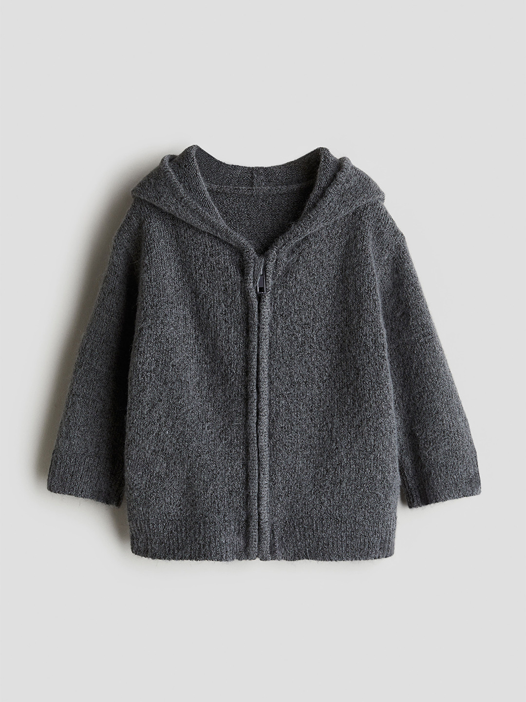 

H&M Kids Hooded Zip-Through Cardigan, Grey