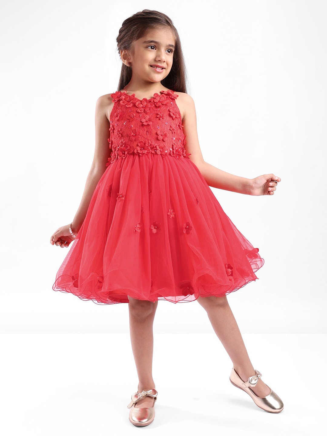 

Mark & Mia girls flared Gown Dress, Red