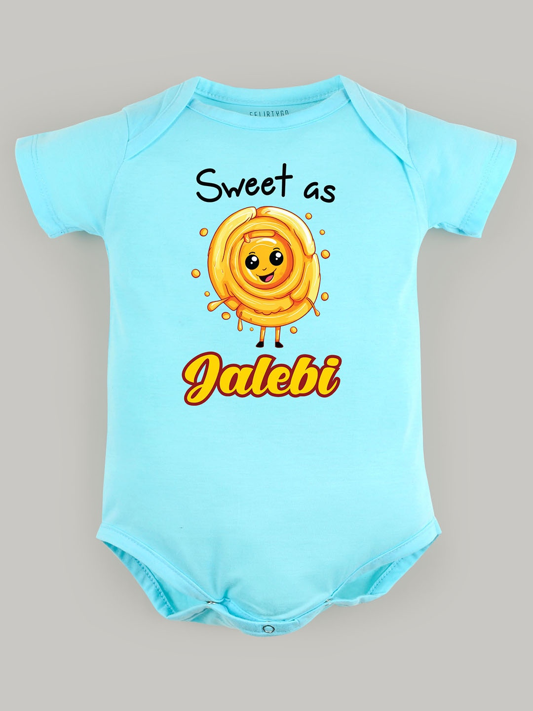 

FFLIRTYGO Kids Infants Printed Cotton Bodysuit, Turquoise blue