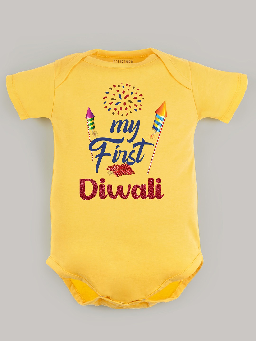 

FFLIRTYGO Kids Printed Cotton Bodysuit, Yellow