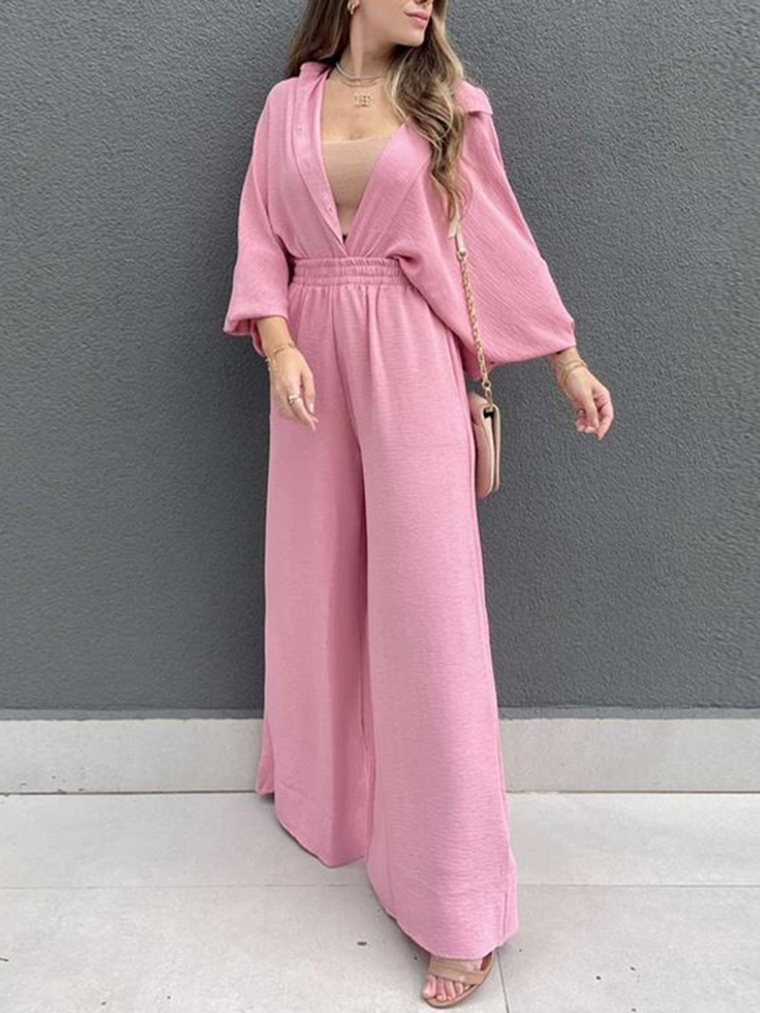 

MIAKEE Jacket With Palazzo Co-Ords, Pink