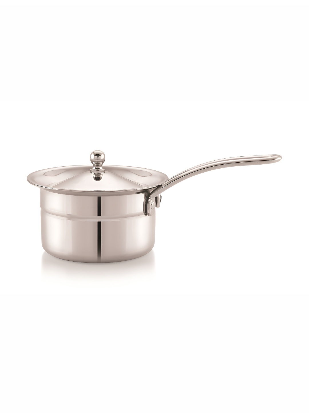 

MUKTI Silver-Toned Dishwasher Safe Stainless Steel Sauce Pan With Lid-750 ml