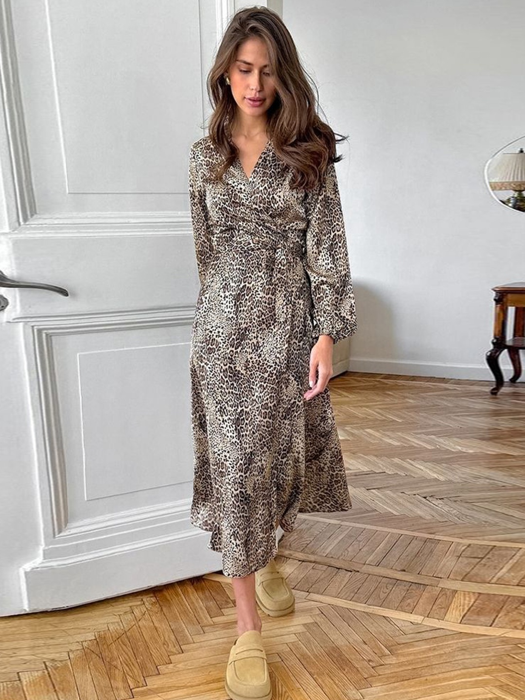 

LULU & SKY Women Animal Printed Midi Dress, Multi
