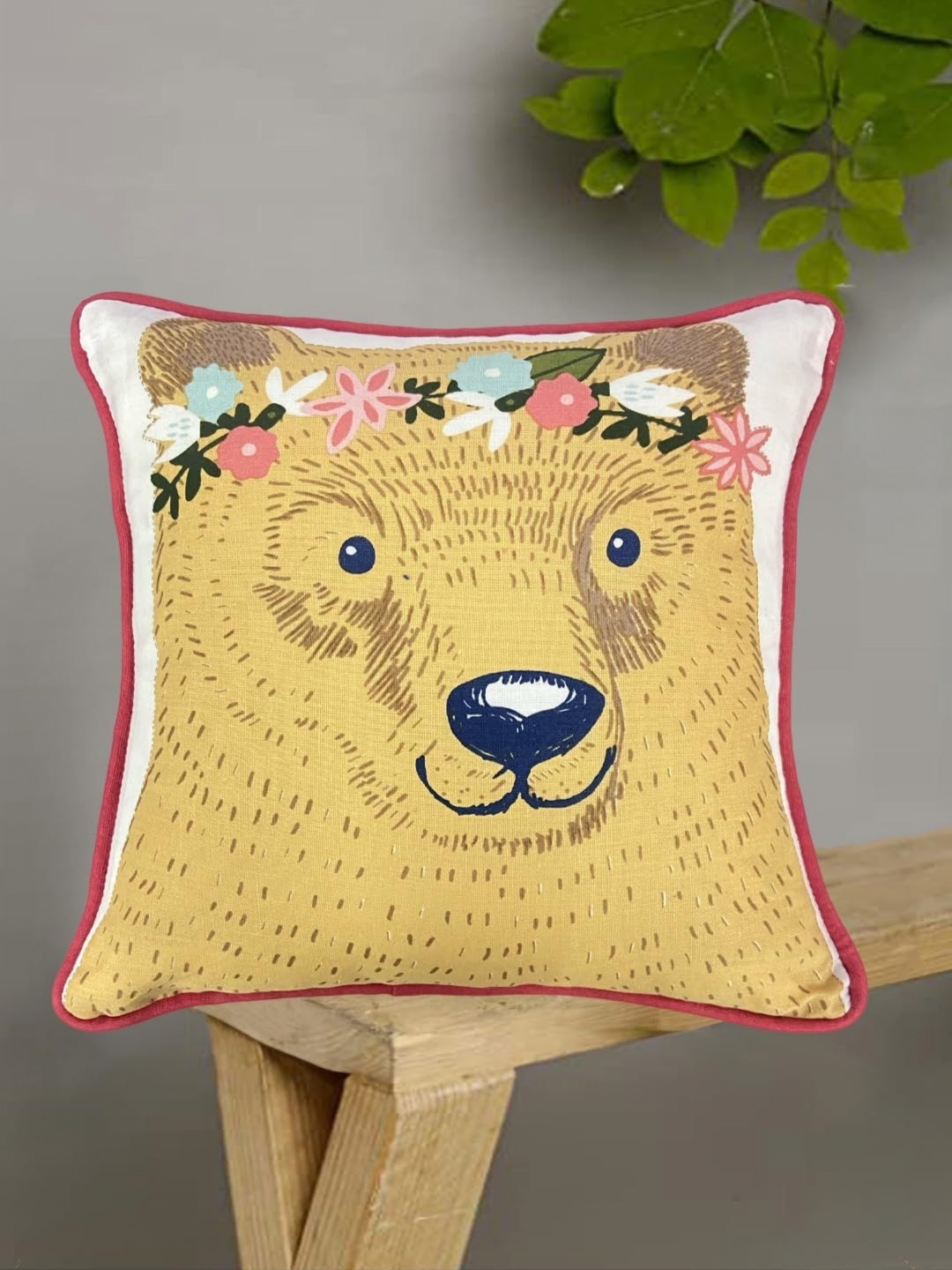 

SAJAVAT Yellow Cartoon Characters Square Cushion Covers