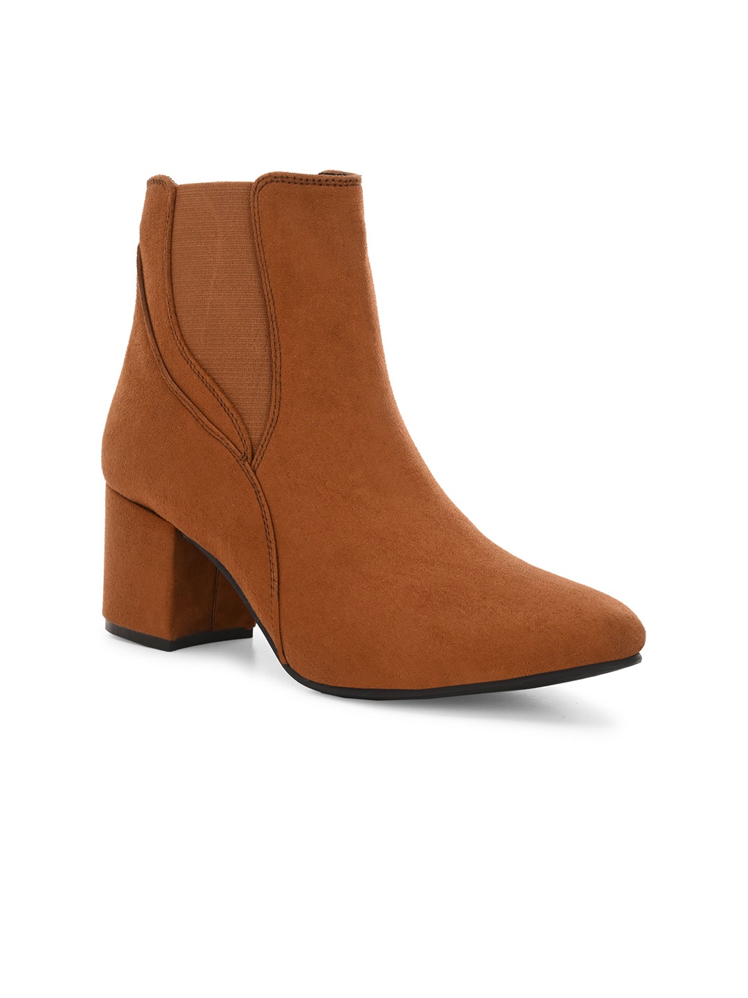 

The Roadster Lifestyle Co Women Block-Heeled Chelsea Boots, Tan