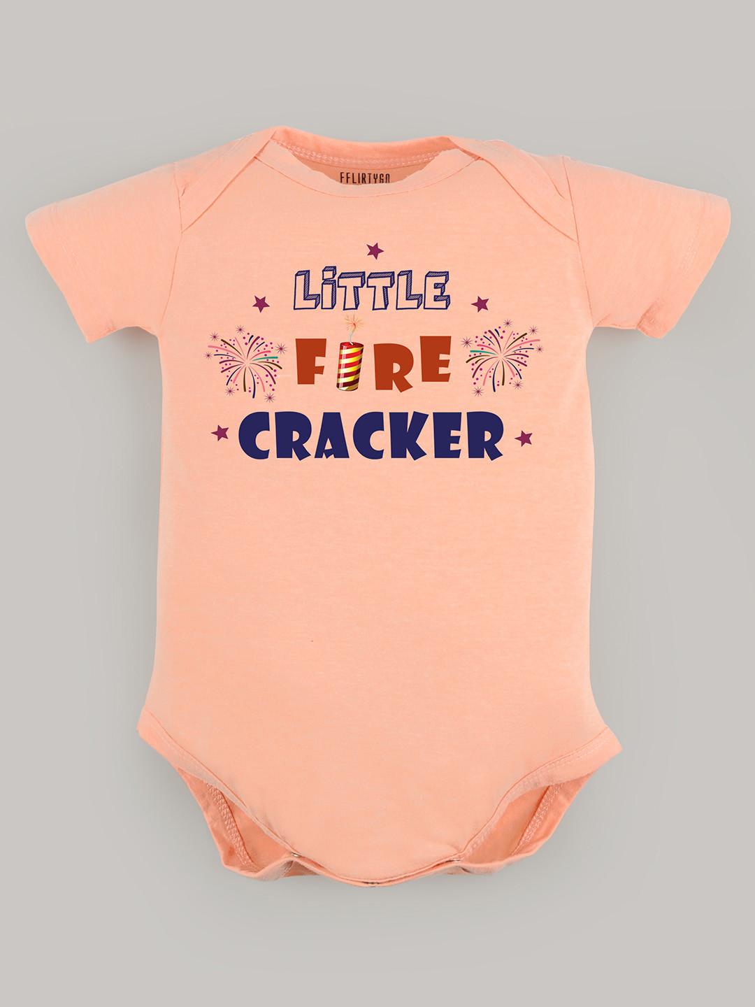 

FFLIRTYGO Kids Printed Cotton Bodysuit, Peach