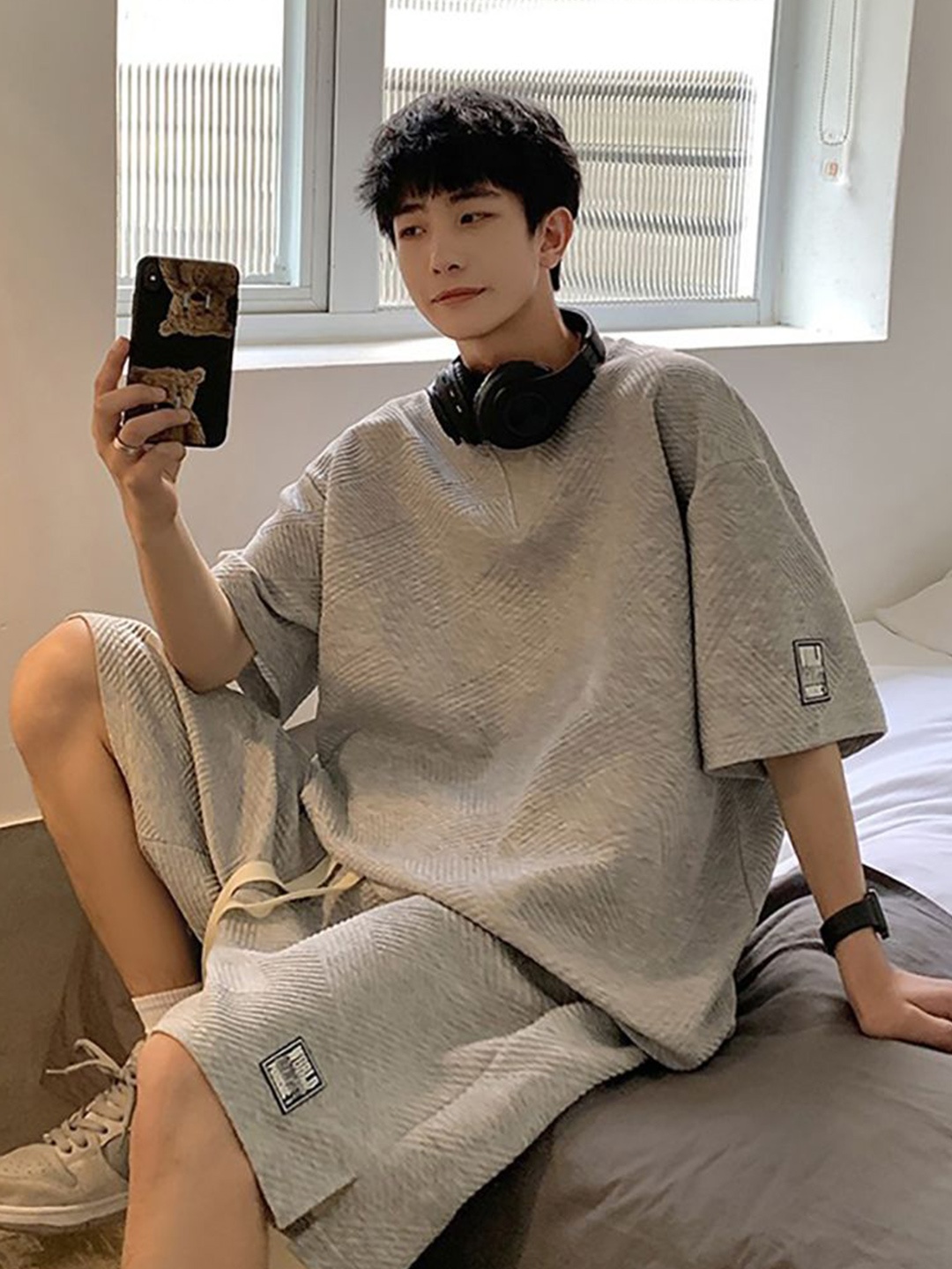 

StyleCast x Revolte T-shirt With Shorts Co-ords Set, Grey