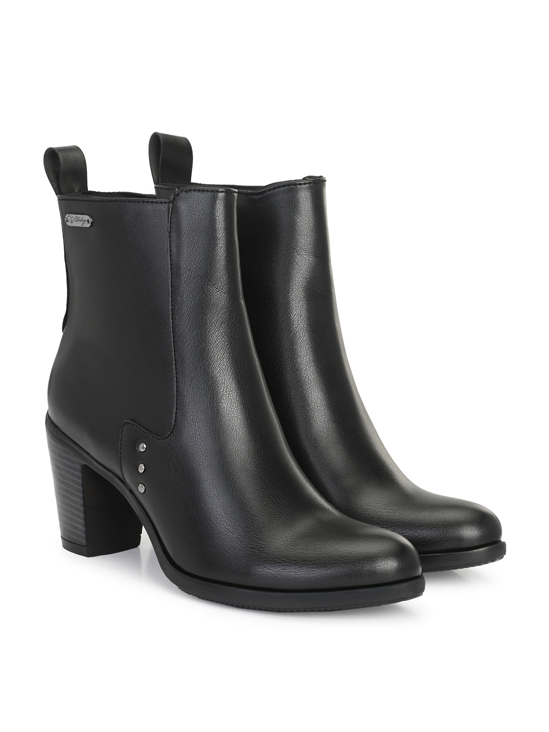

Delize Women Women Block-Heeled Winter Boots, Black