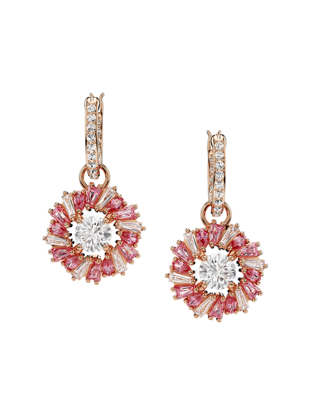 

SWAROVSKI Rose Gold-Plated Crystals Stone-Studded Hoop Earrings