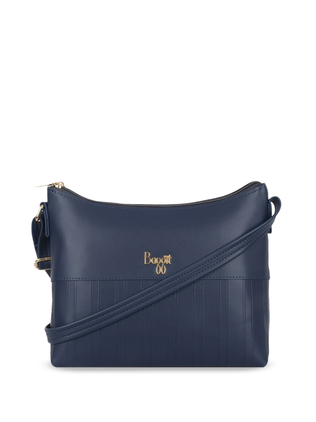 

Baggit Women Textured Structured Hobo Bag, Blue